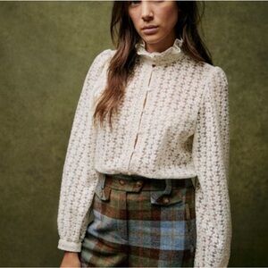 Sezane Cathy Lace Blouse Size 42